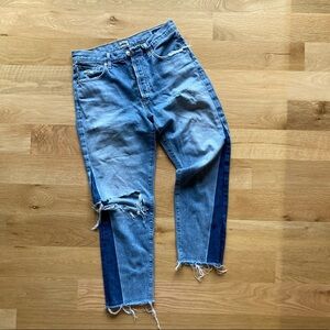 Citizens of Humanity Liya High Rise Classic Fit Crop 27 EUC 2-Tone Denim